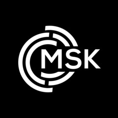 MSK letter logo design. MSK monogram initials letter logo concept. MSK letter design in black background.