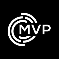 MVP letter logo design. MVP monogram initials letter logo concept. MVP letter design in black background.