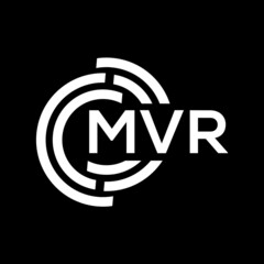 MVR letter logo design. MVR monogram initials letter logo concept. MVR letter design in black background.