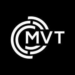 MVT letter logo design. MVT monogram initials letter logo concept. MVT letter design in black background.