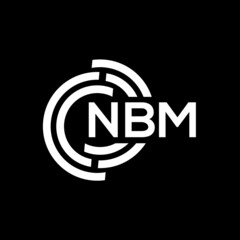 NBM letter logo design. NBM monogram initials letter logo concept. NBM letter design in black background.