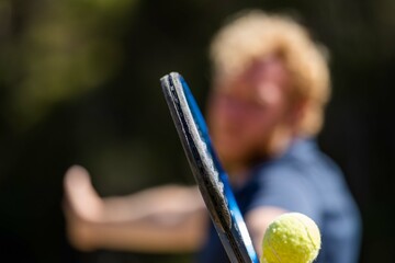 Amateur playing tennis in Melbourne, Australia 