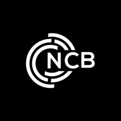 NCB letter logo design. NCB monogram initials letter logo concept. NCB letter design in black background.