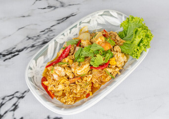 Mixed Thai and Muslim Food Selections 