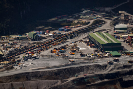 The workshops at the rim of the Grasberg Mine