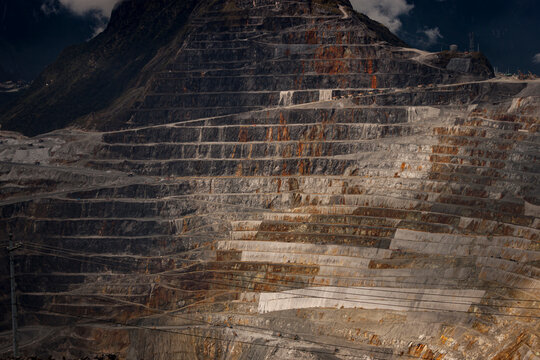 The open cut mine face at Grasberg Mine