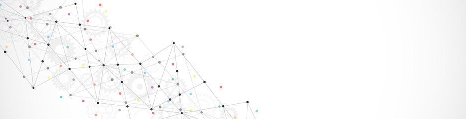 Abstract background and geometric pattern with connecting the dots and lines for banner design or header