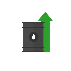 Barrel oil icon , Oil price rise symbol , bullish oil price.