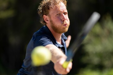Amateur playing tennis in Melbourne, Australia 