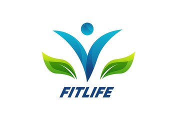 Healthy life people logo design concept template vector image