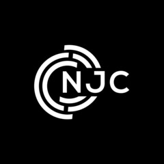 NJC letter logo design. NJC monogram initials letter logo concept. NJC letter design in black background.