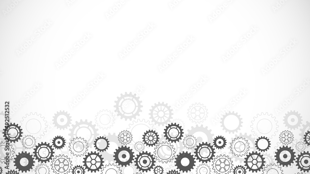 Wall mural cogs and gear wheel mechanisms. concepts and ideas for hi-tech digital technology and engineering de