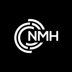 NMH letter logo design. NMH monogram initials letter logo concept. NMH letter design in black background.