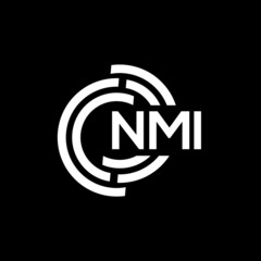 NMI letter logo design. NMI monogram initials letter logo concept. NMI letter design in black background.