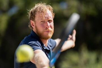 Amateur playing tennis in Melbourne, Australia 