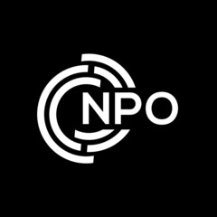 NPO letter logo design. NPO monogram initials letter logo concept. NPO letter design in black background.
