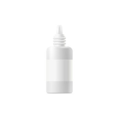 Eye drops or nasal spray closed bottle, realistic vector illustration isolated.