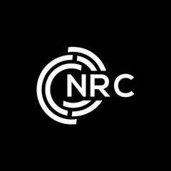 NRC letter logo design. NRC monogram initials letter logo concept. NRC letter design in black background.
