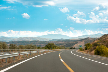 greece speed way beautiful landscape mountains in background
