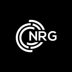Fototapeta premium NRG letter logo design. NRG monogram initials letter logo concept. NRG letter design in black background.