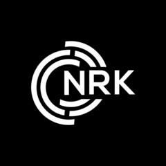 NRK letter logo design. NRK monogram initials letter logo concept. NRK letter design in black background.