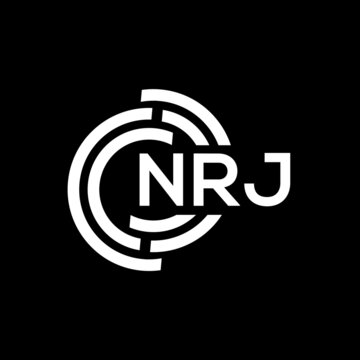 NRJ letter logo design. NRJ monogram initials letter logo concept. NRJ letter design in black background.
