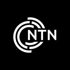 NTN letter logo design. NTN monogram initials letter logo concept. NTN letter design in black background.