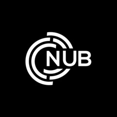 Obraz premium NUB letter logo design. NUB monogram initials letter logo concept. NUB letter design in black background.