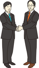 Men in suits shaking hands