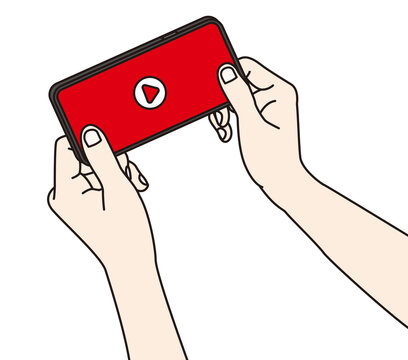 Illustration of watching a video on a smartphone