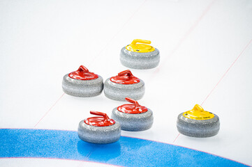Curling rock on the ice
