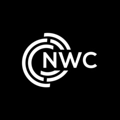 NWC letter logo design. NWC monogram initials letter logo concept. NWC letter design in black background.