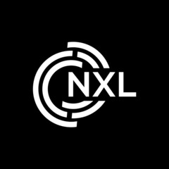 NXL letter logo design. NXL monogram initials letter logo concept. NXL letter design in black background.