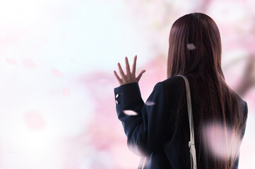 And for the main visual! Images of high school and junior high school students waving at rows of...