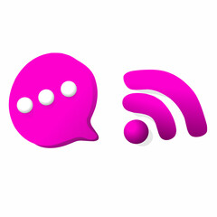 purple wifi and chat icon vector
