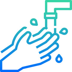 Obraz premium Hand wash in water tap icon