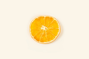 dry orange slices on a white background