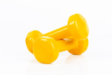 gym weights on a white background