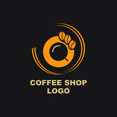 Coffee cafe logo. Simple coffee shop Vector illustration