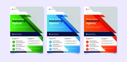 Modern digital marketing agency a4 flyer template