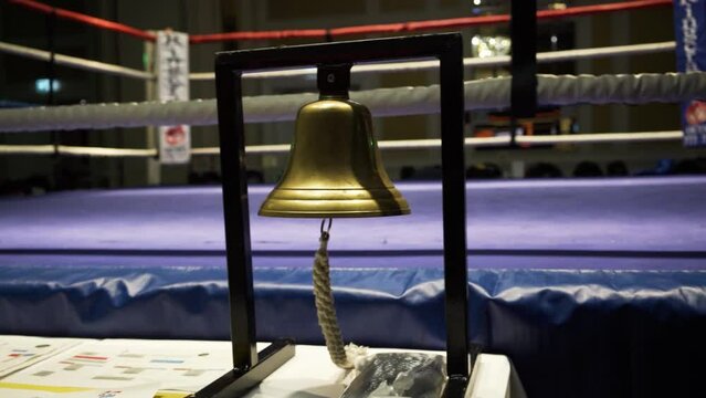 Boxing Bell On It's Own Next To Ring.