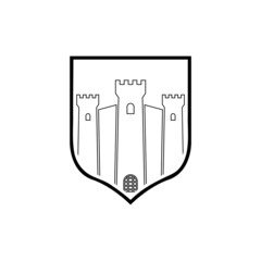 Castle shield logo design your company isolated on white background