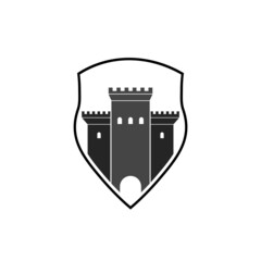 Castle shield logo design your company isolated on white background