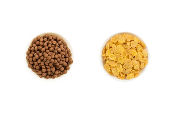 plate of corn flakes on a white background