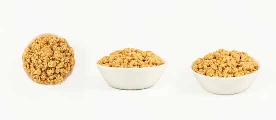 granola plate on a white background