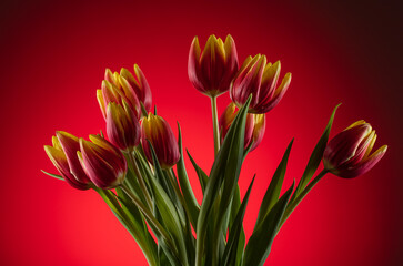 Naklejka premium colorful tulip flowers background. flower decorations 