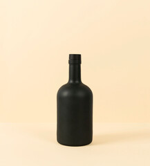 black oil bottle on a white background