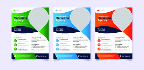 Modern digital marketing agency a4 flyer template