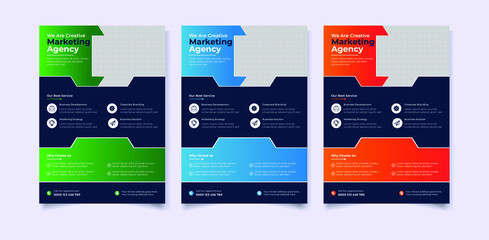 Modern digital marketing agency a4 flyer template