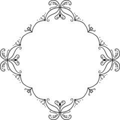 Hand Drawn Black and White Circle Frame